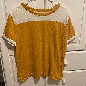 mustard yellow t-shirt